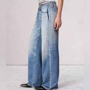 rag & bone Blue Wide-Leg Jeans